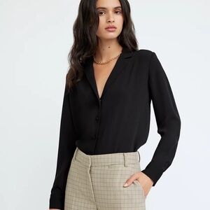 Wilfred TULUM BUTTON-UP blouse flowy drapey black Size Small